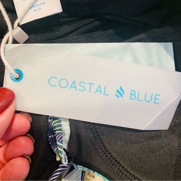 Coastal Blue Tropical Print One Piece Swimsuit Size XS - Picture 2 of 11